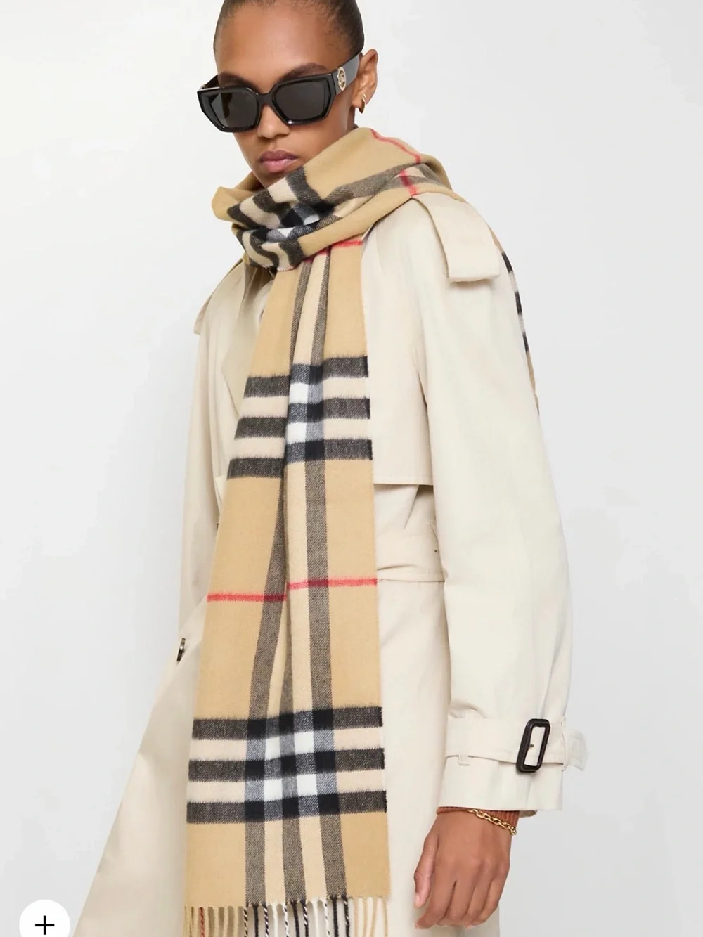 Burberry Beige Check Cashmere